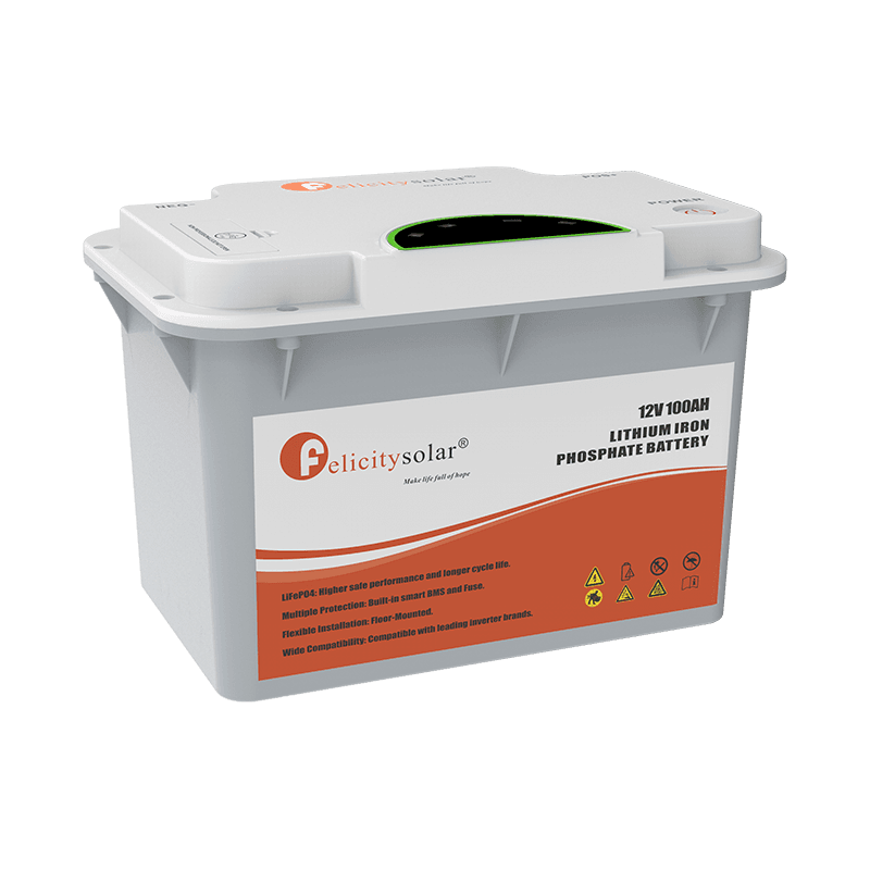 FLA 12100 Batería de Litio LiFePO4 Felicity Solar 12V 100Ah 1.25kWh