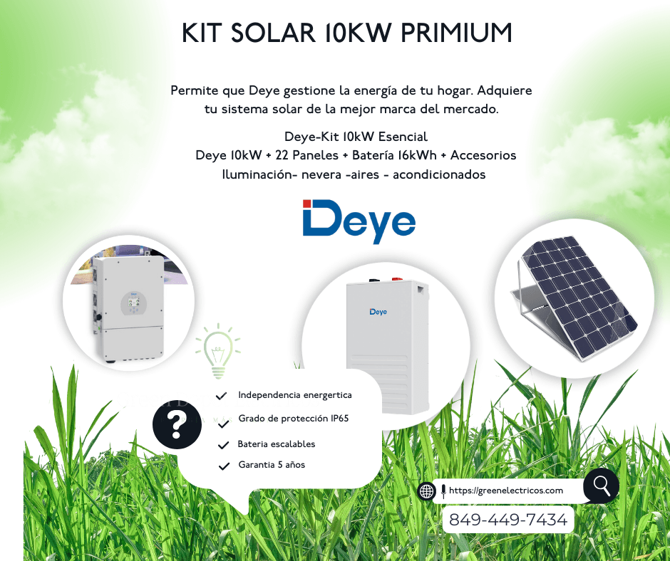 Kit Solar Deye 10kW Primium-22 Paneles + Batería 16kWh